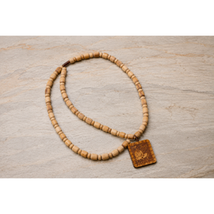 Handmade Tulsi Kanthi Mala with Hanuman Ji Pendant (or <b>Locket</b>) Natural Tulsi wood beads - Product Image 2