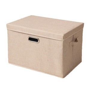 Clothing Organizer Foldable Fabric <b>Storage</b> <b>Box</b> Rectangle Solid Color With Metal Handle For Wardrobe Book Toy Quilt <b>Storage</b> - Product Image 5