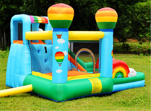 Escorregador Inflável Comercial Azul e Laranja com Piscina, Combo de Casa de Pula em PVC Reforçado para Crianças, Ideal para Festas no Quintal e Aluguel de Eventos - Product Image 3