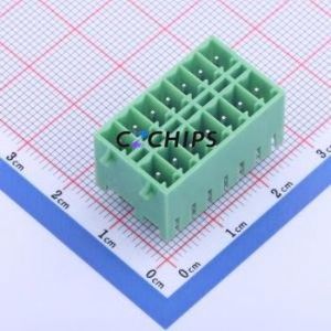 KF2EDGKVG-3.5-2*7P Plug-in Terminal Block Through hole,P=3.5mm Connector Board-to-Board / Socket - Closed Snap Fixing 2x7P 3.5mm - Product Image 1