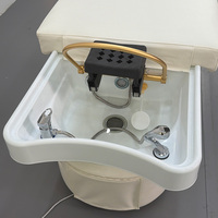 Fauteuil de spa multifonctionnel moderne en acier inoxydable réglable électriquement pour soins capillaires et bain de pieds, table de massage d'hydrothérapie en céramique