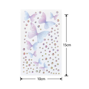 ملصقات عيون على شكل فراشات ساحرة بالجملة، مجوهرات وجه كريستالية ثلاثية الأبعاد، ملصقات وجه ذاتية اللصق للمهرجانات وحفلات التنكر - Product Image 2