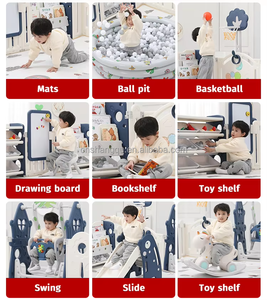 Vsuch Trẻ Em Hàng Rào Chơi Bút Lớn Trong Nhà Công Viên Trượt Đu Dễ Thương Gấu Gấp Đầy Màu Sắc Nhựa Cho Phòng Ngủ Phòng Khách Nhà Phòng Tập Thể Dục Sử Dụng - Product Image 5