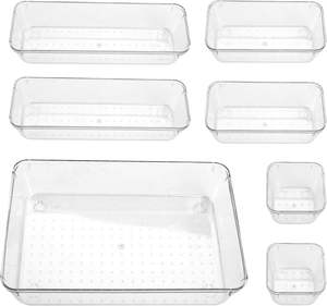 Wholesale 4 Size 25pcs Plastic PET Freely Combinable Container Transparent Versatile <b>Drawer</b> <b>Organizers</b> Box Set for Home Office - Product Image 1