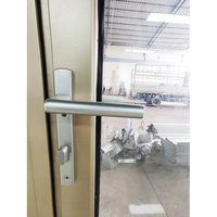 Porte pliante moderne en bois massif, cadre en aluminium composite en bois, verre accordéon, porte intérieure en aluminium composite à grain de bois