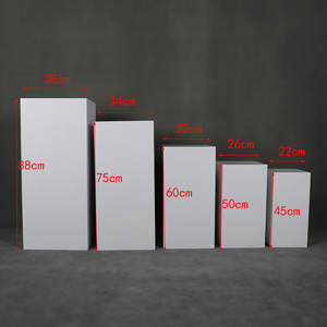 Fournitures de décoration de mariage, table de desserts, accessoires de table de desserts cylindriques blancs, socle cylindrique blanc, support de piédestal - Product Image 5