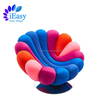 Fauteuil pivotant moderne en velours IEasyFurniture, fauteuil individuel de style paresseux, chambre à coucher, salon, fauteuil Anemone, luxe léger, fauteuil pivotant de loisirs