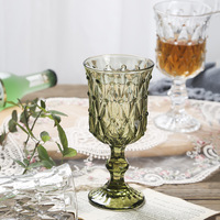 Verre à eau en cristal transparent gaufré, verre à pied pressé, verrerie de mariage, autres fournitures hôtelières et de restauration