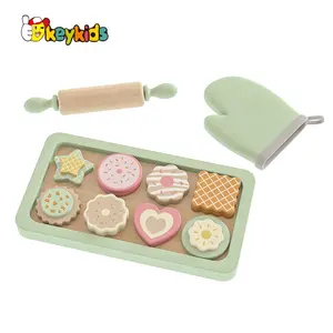 Pretend Cookies And Baking Sheet Wooden Toy Baking Set For Kids Ages 3+ W10B461