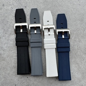 Nouveau Style Tissage Motif Fluor Caoutchouc Bracelet De Montre Sport Bracelet Personnalisé <span class=keywords><strong>Noir</strong></span> 20mm 22mm FKM Bracelet De Montre - Product Image 2