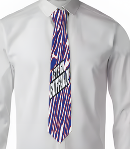 Corbata Personalizada de Alta Calidad con Diseño de Cebra de los Buffalo Bills <span class=keywords><strong>para</strong></span> Hombre, Patrón a Rayas, Tejido Jacquard Ecológico, Uso Comercial, Venta al por Mayor, Económica - Product Image 3