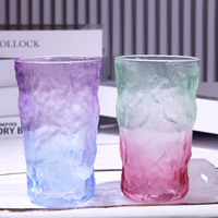 Mug à eau en verre au design artistique moderne OEM, 275 ml, 320 ml, tasse à café dégradée givrée pour la maison et le bar