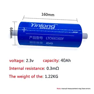 Original de alta calidad 2,3 V 40Ah 45AH 66160 Cell Batería de titanato de litio Lto