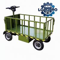 Chariot de transport électrique à quatre roues, plateforme de magasinage en acier inoxydable OEM