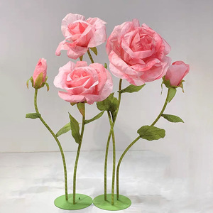 ウェディングデコレーション巨大な花人工紙製バラの花5個/セット - Product Image 3