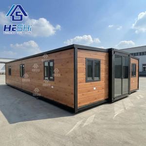 Maison préfabriquée extensible en conteneur empilable personnalisée de 20 pieds, 30 pieds, 40 pieds, villa préfabriquée, maison à 5 chambres, construction immobilière - Product Image 1