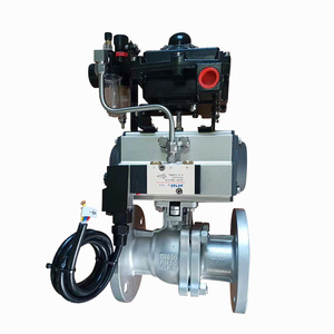 Vanne à boisseau sphérique pneumatique Yoshitaka 2 pouces à brides en acier inoxydable 304, type interrupteur de régulation de vapeur - Product Image 2