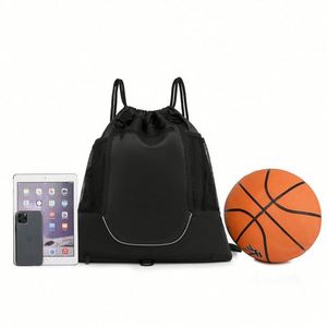 Customizable <b>Waterproof</b> Children's Basketball <b>Drawstring</b> <b>Bag</b> with Sports Training & Ball Compartment for Promotional Items - Product Image 2