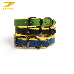 <span class=keywords><strong>Collar</strong></span> de perro grande de dos colores respetuoso con el medio ambiente de los fabricantes, collares para mascotas de cuero genuino de moda fuerte - Product Image 2