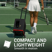 Machine à balles de tennis portable professionnelle Nisplay N3, contrôle par application, construction en aluminium, vitesse des balles de 10 à 110 km/h