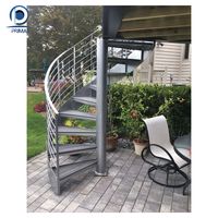 Prix des escaliers en colimaçon Prima Villa, escaliers modernes en métal pour l'extérieur, escaliers intérieurs en bois noir, style extérieur en fer forgé personnalisé