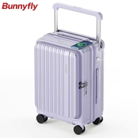 Valise extensible Bunnyfly grande capacité avec serrure TSA, port de charge et support, sac de voyage à roulettes large