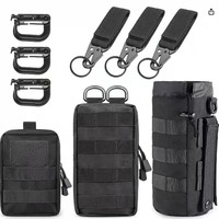 Pochette tactique avec fermeture à glissière, doublure en nylon imperméable, sangle MOLLE, sécurisez votre équipement, clip en plastique, boucle de connexion