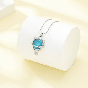 Urn kalung untuk abu kristal kucing kremasi perhiasan untuk abu Pet Memorial liontin abu kenang-kenangan kalung untuk wanita pria - Product Image 3