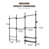 YIJIALE Porte-vêtements sur pied pour armoire, organisateur de placard lourd, support de rangement pour vêtements