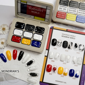 Mondrian เจลทาเล็บแบบมีไฟ LED ติดเล็บแบบสามมิติแบบฝรั่งเศสเพื่อความผ่อนคลายในการทำเล็บมือ - Product Image 4