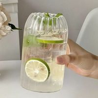 Tasses élégantes en verre borosilicate côtelé transparent pour limonade, jus, eau, cuisine, table à manger, boissons