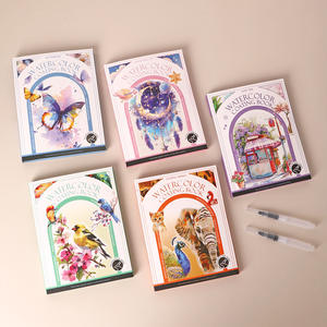 Portátil DIY Tri-Fold Acuarela Cuaderno para colorear Pinturas integradas Bloc de notas para dibujo y pintura de arte - Product Image 3