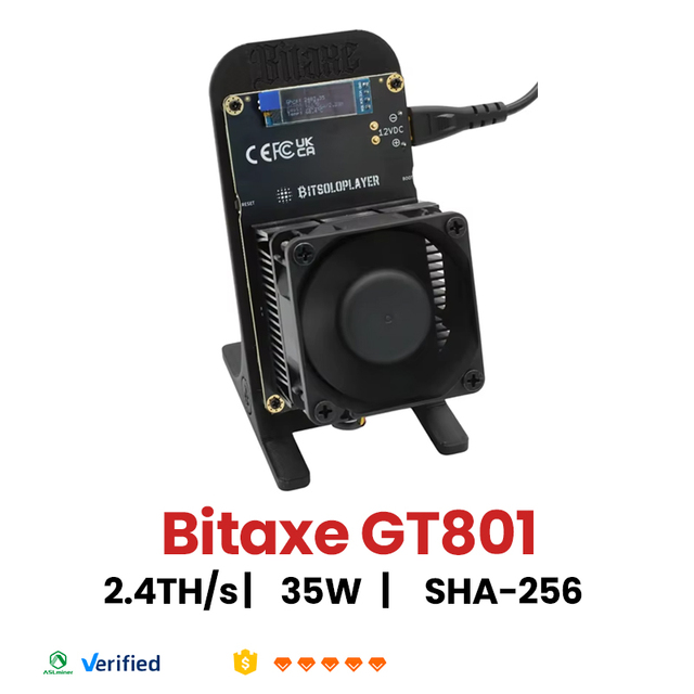 Bitaxe GT801 2.4TH/s 35W BM1370 Open Source Bitcoin Lottery Miner SHA-256 WiFi Home BTC ASIC Miner