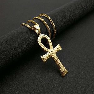 Egyptian Ankh Pendant Stainless Steel Necklace Unisex Hip Hop Fashion Jewelry Gift <b>Cross</b> Shape Sz071a - Product Image 2