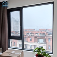Fenêtre à battant moderne en alliage d'aluminium avec système noir, verre trempé, certifiée Energy Star pour usage résidentiel et commercial