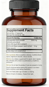 Suplemen Kesehatan Pria OEM Ashwagandha KSM-66 Kapsul, Pendukung Imunitas & Pencernaan, Dewasa, 60 Kapsul, Umur Simpan 24 Bulan - Product Image 4