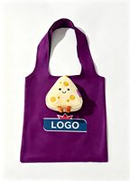Sac de courses pliable en peluche personnalisé, réutilisable, lavable, portable, avec porte-clés