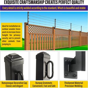 Extensor de Poste de Cerca Hulave de 23 Pulgadas con Brazo para Alambre de Púas, para Extensión de Altura de Cercas de Madera y Privacidad - Product Image 4