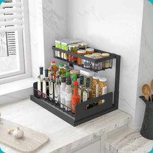Étagère coulissante coulissante Offre Spéciale <span class=keywords><strong>Organisateur</strong></span> d'armoire coulissant <span class=keywords><strong>sous</strong></span> l'évier Étagère de cuisine Étagère de rangement de cuisine - Product Image 3
