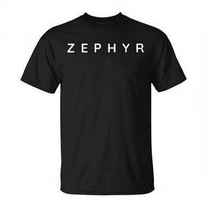 T-shirt personnalisé Zephyr avec nom et police moderne contemporaine – Promotionnel - Product Image 2
