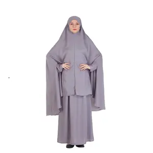 1010 Kuwii dubai nida fabric abaya malhafa niqab burqa hij two piece khimar jilbab