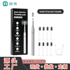 <b>Electric</b> <b>Toothbrush</b> Sonic Rechargeable IPX7 Waterproof Silver 8 Brush Heads Type C Charging 50 Days <b>Battery</b> Life - Product Image 4