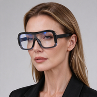 Lunettes de vue anti-lumière bleue surdimensionnées bleues à monture en plastique pour femmes – Vente en gros