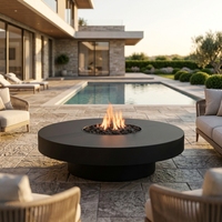 ECOTOUGE Ensemble de table de foyer au propane 2 pièces avec couvercle de réservoir, table de feu en acier 50 000 BTU, couvercle résistant aux intempéries, pierres de lave