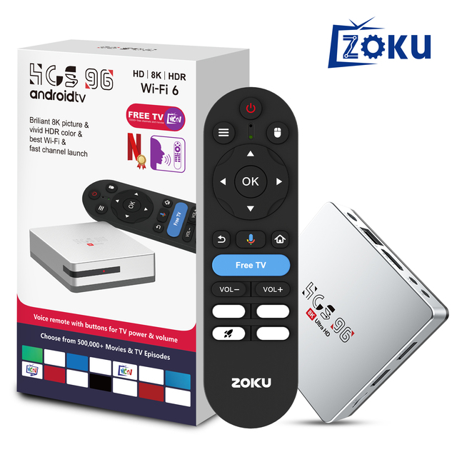 Customized logo HCS96 HOT Selling Tv Box 64GB Android16 8K Decoding Resolution BT Voice Remote Allwinner H313 Quad Core OTT