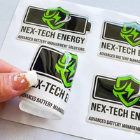Autocollant en silicone 3D personnalisé OEM, étiquette de logo en époxy, imperméable, colle forte, adhésif