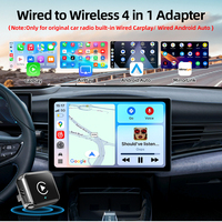 GRANDnavi Nuevo Adaptador Dongle 4 en 1 Actualizado, Plug & Play, Airplay, Mirror Link, Convierte a Inalámbrico USB Carplay y Android Auto