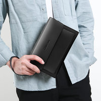 Tas Tangan Pria dengan Kunci Sandi Anti Maling, Tas Bisnis Fashion Pria, Tas Kulit PU Kasual Kapasitas Besar, Dompet Panjang