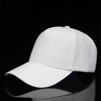 Casquette de sport pour homme de haute qualité, personnalisée, à 5 panneaux, avec logo brodé, perforations découpées au laser, casquette de baseball imperméable