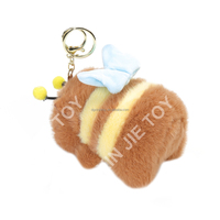 Porte-clés en peluche Capybara en coton PP, personnalisable, avec motif abeille, avec services OEM ODM